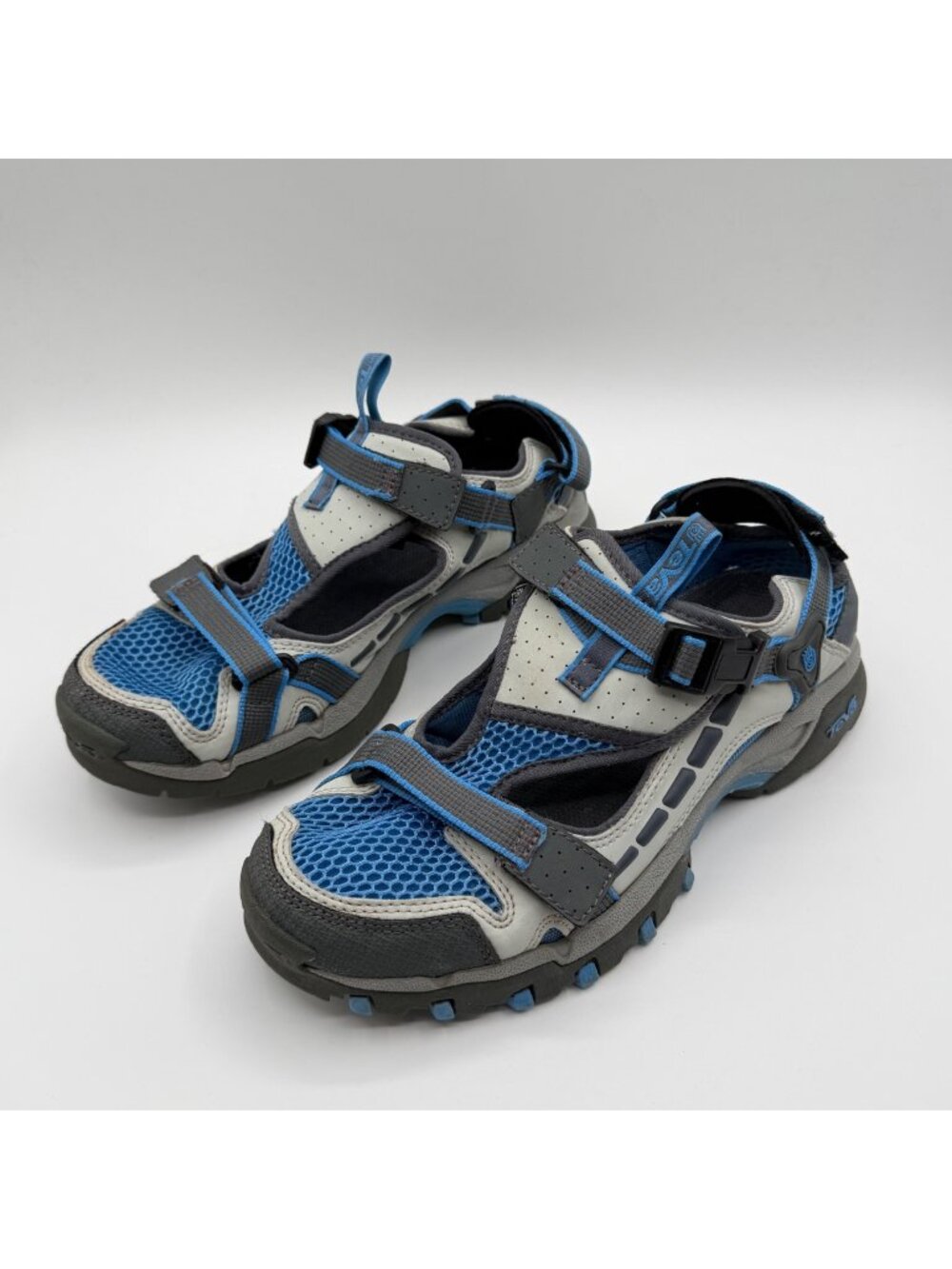 Teva Women's Blue/Gray Outdoor Hiking Waterproof Rubber Sole Sandals Size 7.5